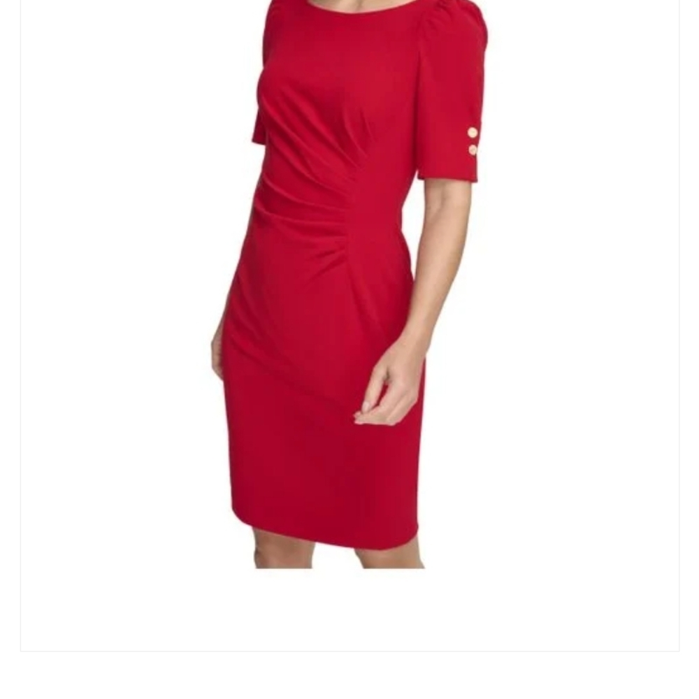 DKNY Vibrant Red Midi Dress